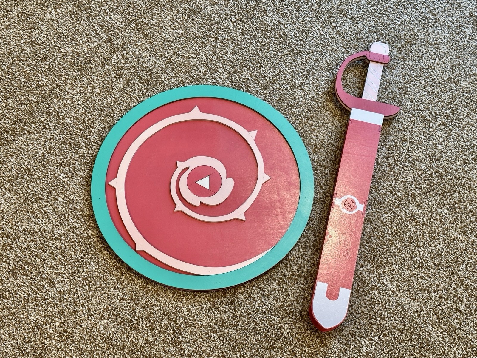 Steven Universe Cosplay Set - Rose Quartz Shield and Sword w/ Sheath