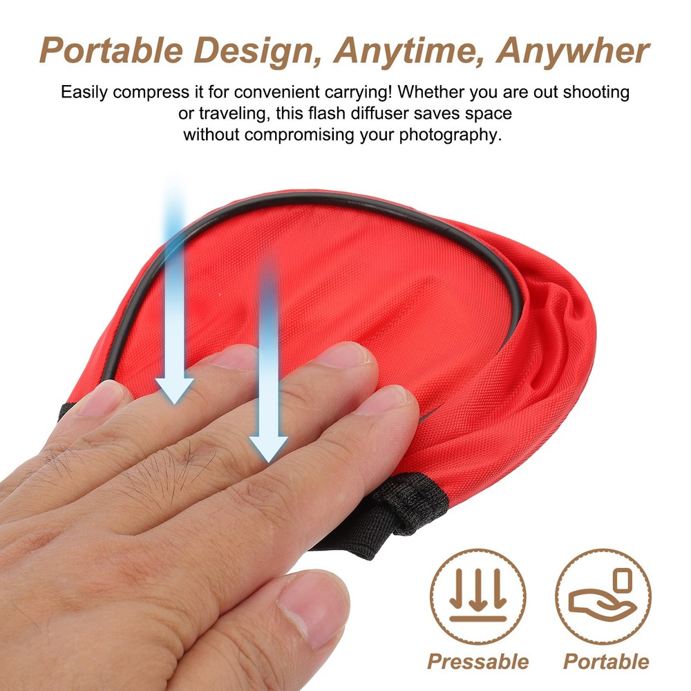 2pcs 3.7" x 3.5" Soft Mini Flash Bounce Diffuser Cap, for Flashlight, Red