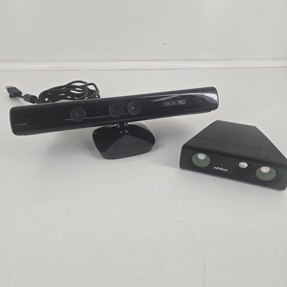 Microsoft Xbox 360 Kinect Sensor Model 1414 with Nyko Zoom Lens Black TESTED