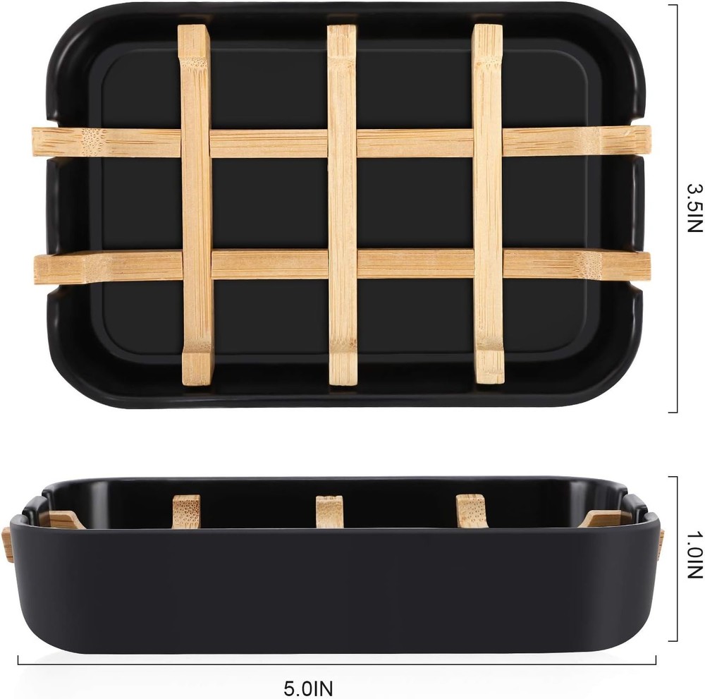 Durable Bamboo Shower Tray Soap Holder: Effortless Cleaning & Space-Saving