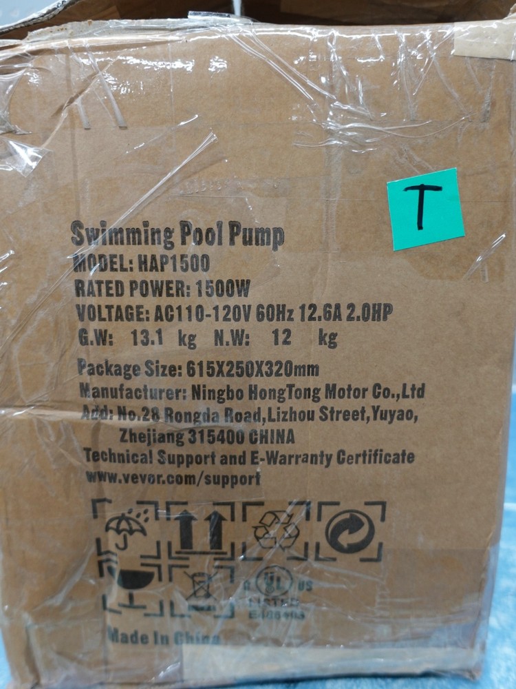 Vevor Swimming Pool Pump Model: HAP1500