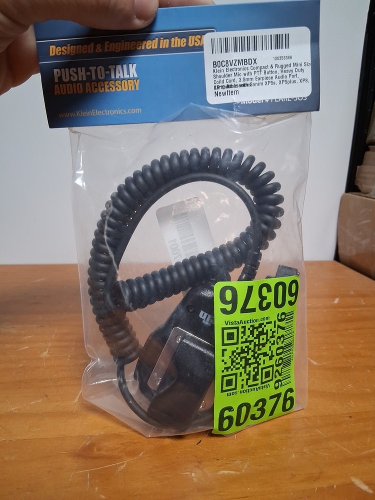 Klein Electronics Compact & Rugged Mini Size Shoulder Mic with PTT Button, Heavy