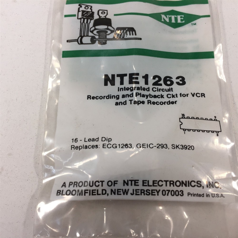 (1) NTE NTE1263 Integrated Circuit Record/Playback Circuit for VCR