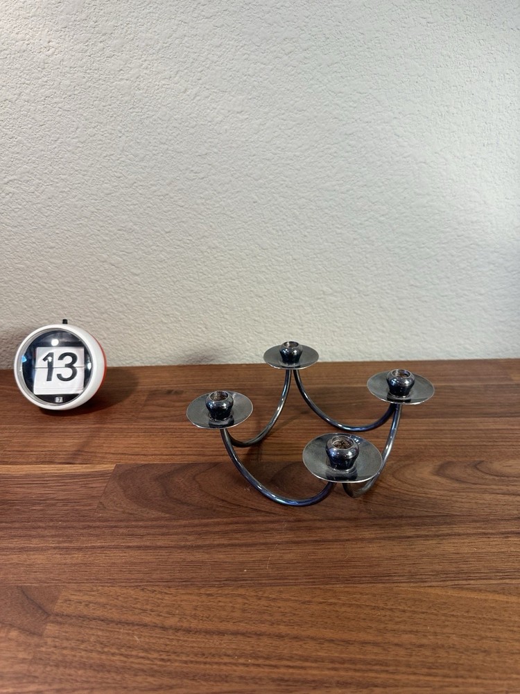 DANISH BERG SILVER PLATED TIERED CANDLE HOLDER MCM- MARKED!