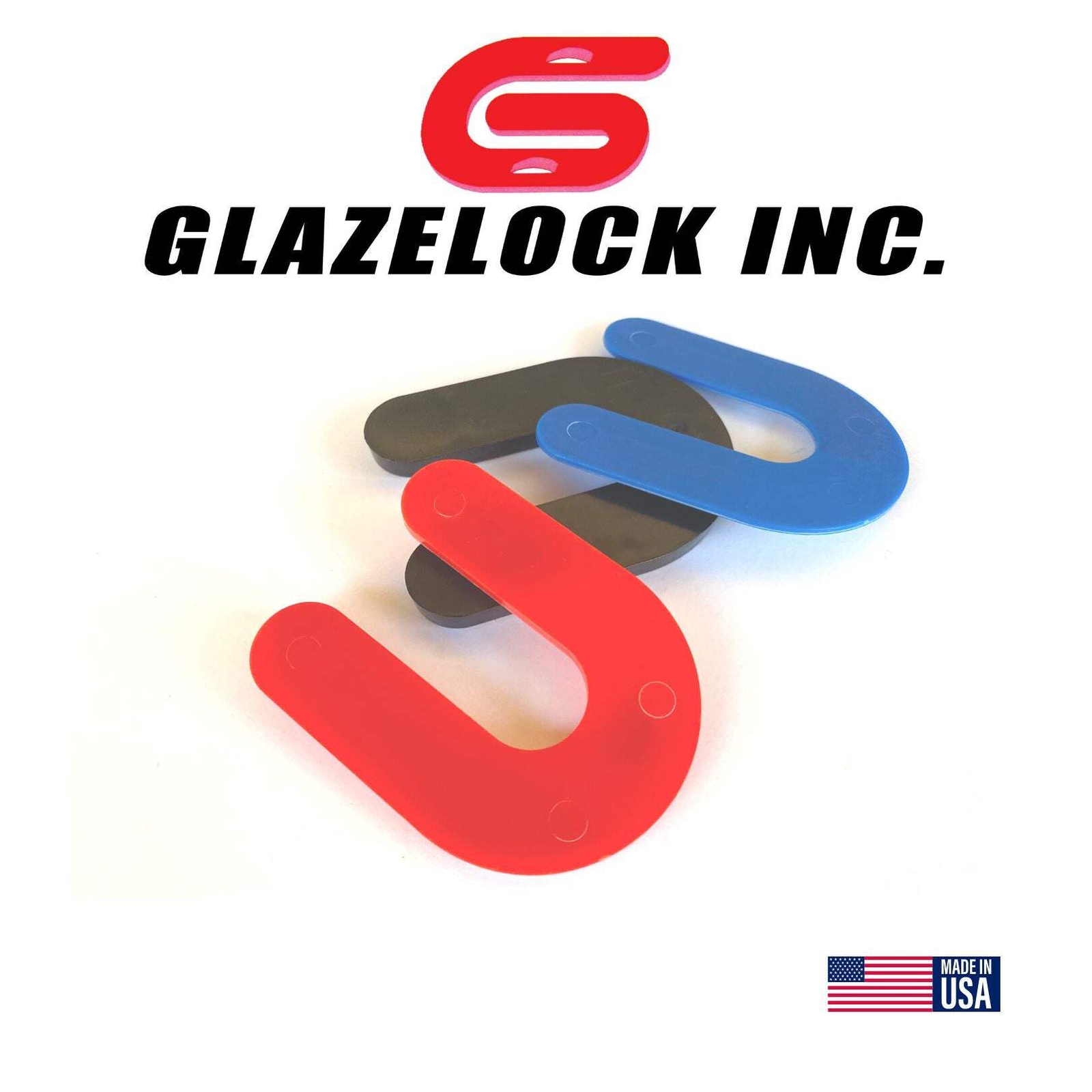 Glazelock U-shaped Shim 2", Horseshoe Plastic Flat Shims 2"L x 1 1/2"W with 1/2"