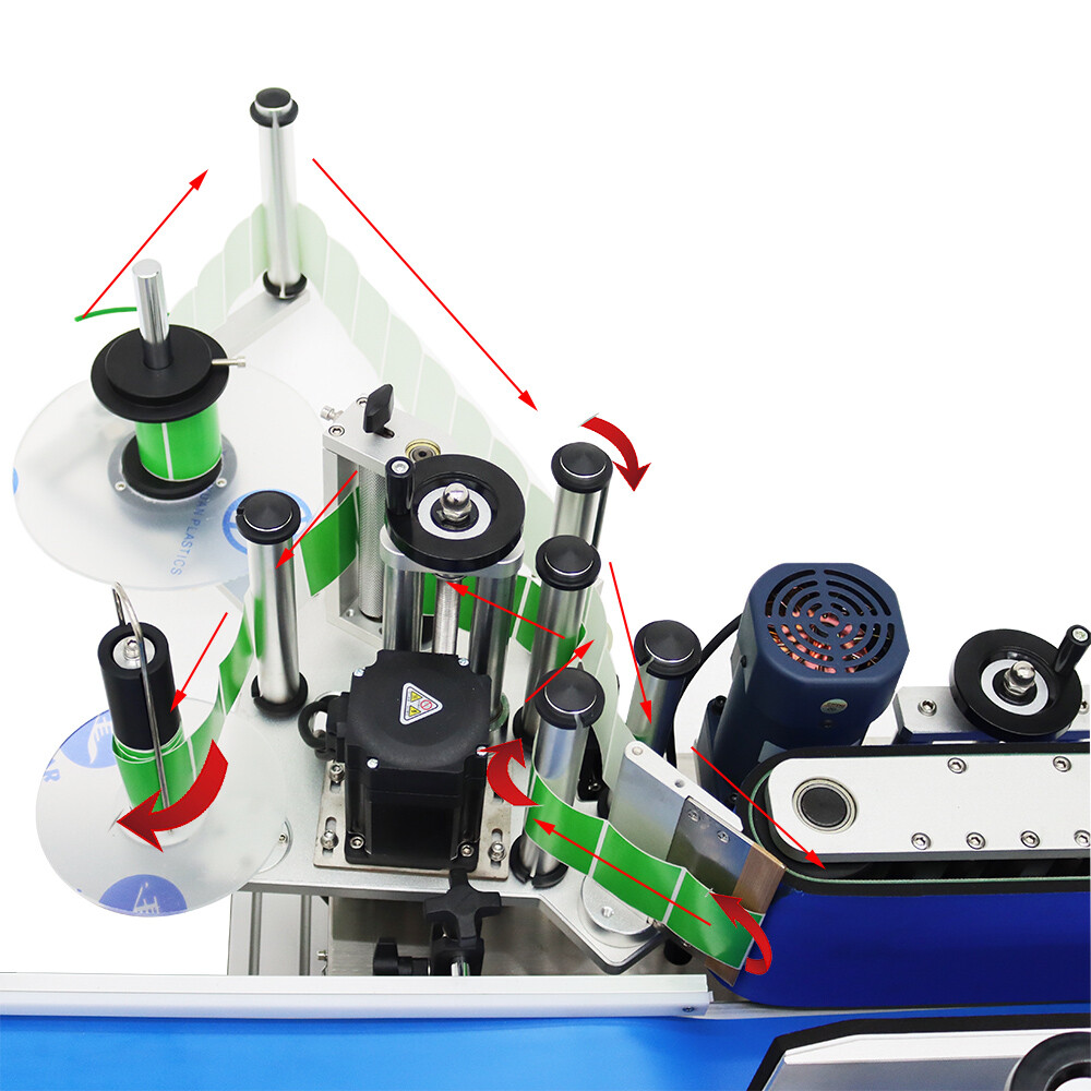 TECHTONGDA Automatic Desktop Conveyor Round Bottle High Speed Labeling Machine