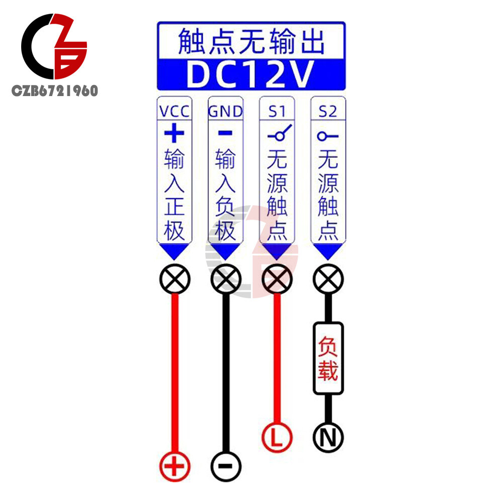 110-220V 12/24V Digital Time Delay Relay Cycle Timer Control Switch Programmable