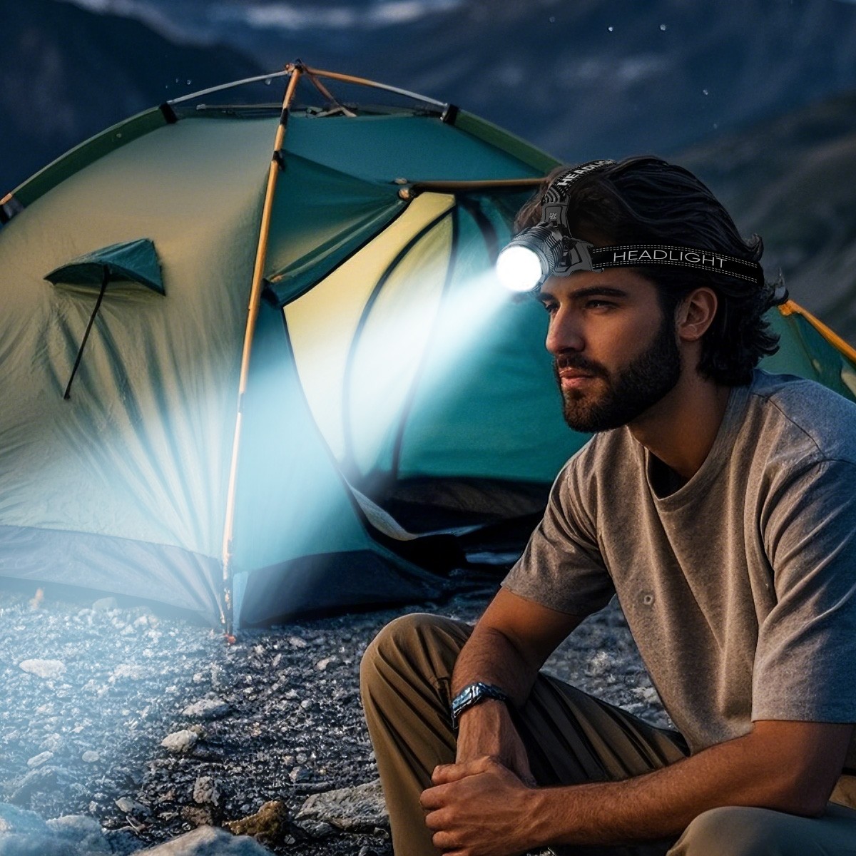 Super Bright 990000 Lumen LED Headlamp USB Rechargeable Head Lamp Motion Sensor