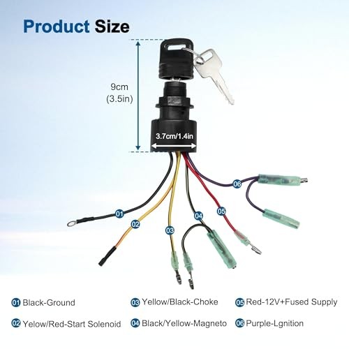 Boat Ignition Switch with Key Fit for Mercury, for Boat Engine Ignition Switch