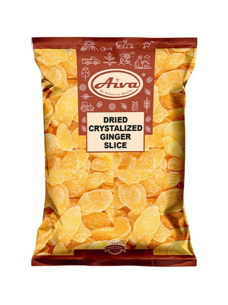 Aiva Ginger Slice Crystallized 5 LB | Ginger Chips Spice Cooking Herbal Tea