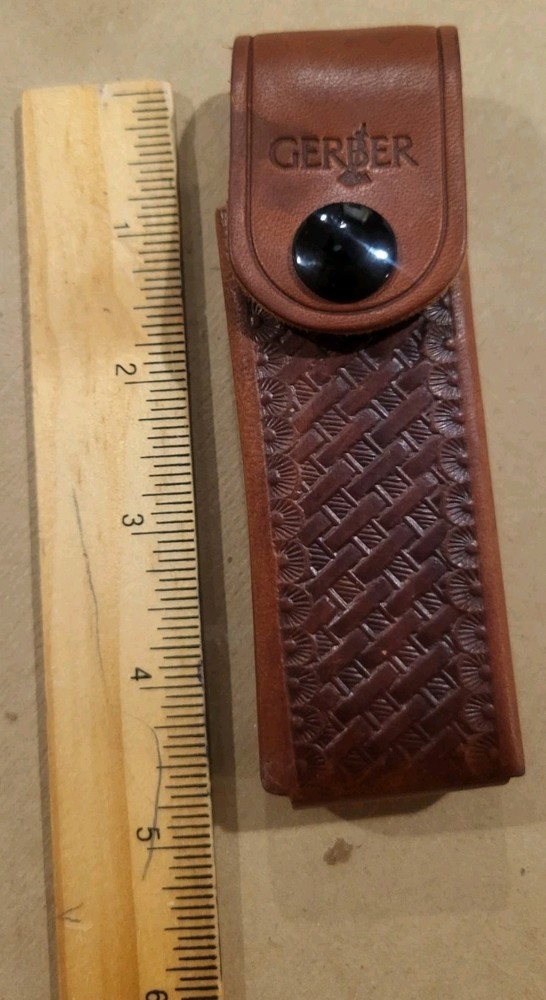 VTG Gerber Multi Tool Leather Basket Weave Sheath Case Only