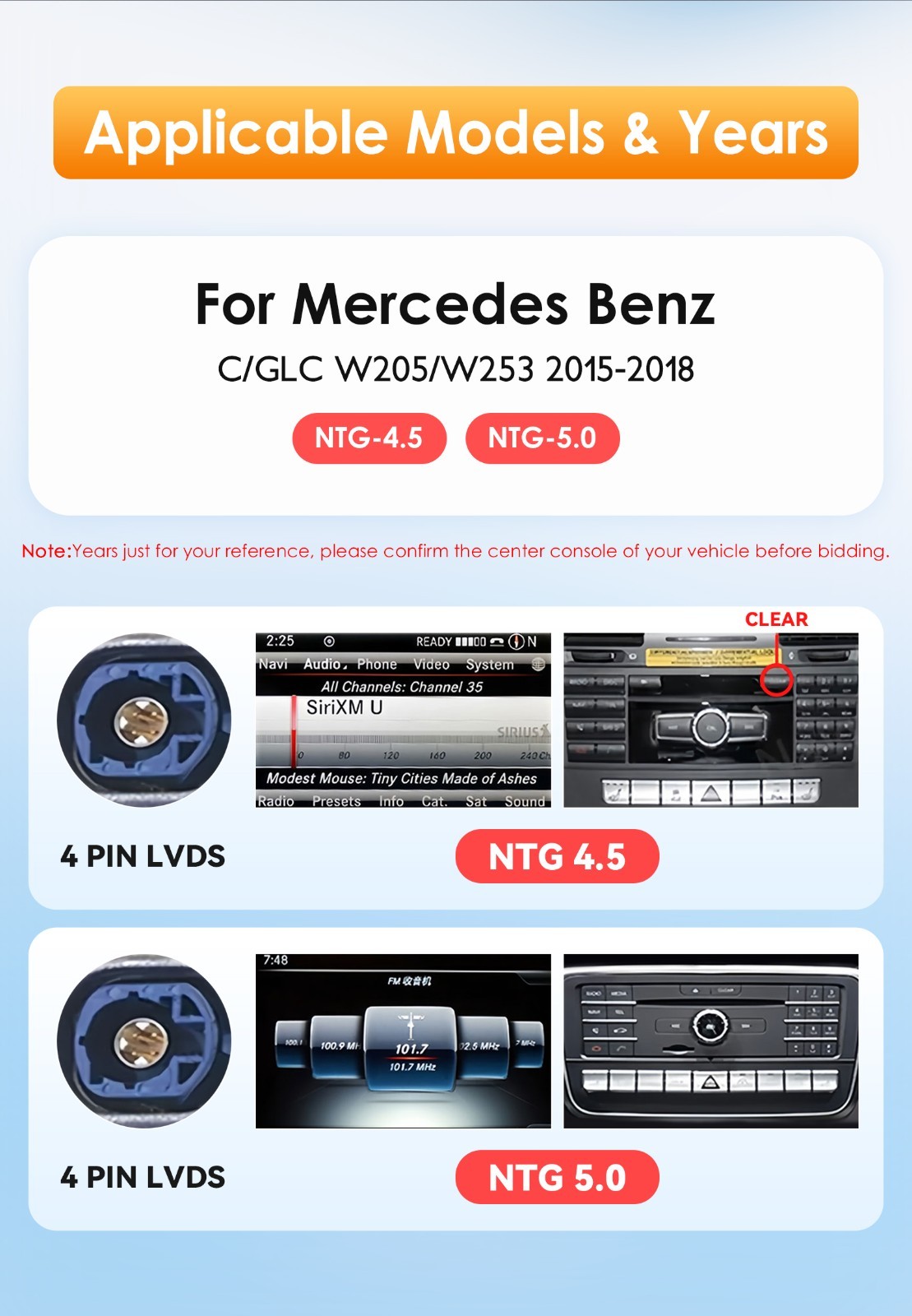 12.3" LCD Digital Instrument Cluster For W205 15-18 /GLC X253 2016-2019 US Stock