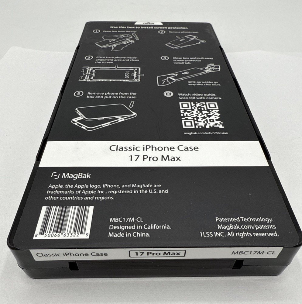 MagBak Case iPhone 17 Pro Max MagStick Mount Anywhere + Screen Protector Clear