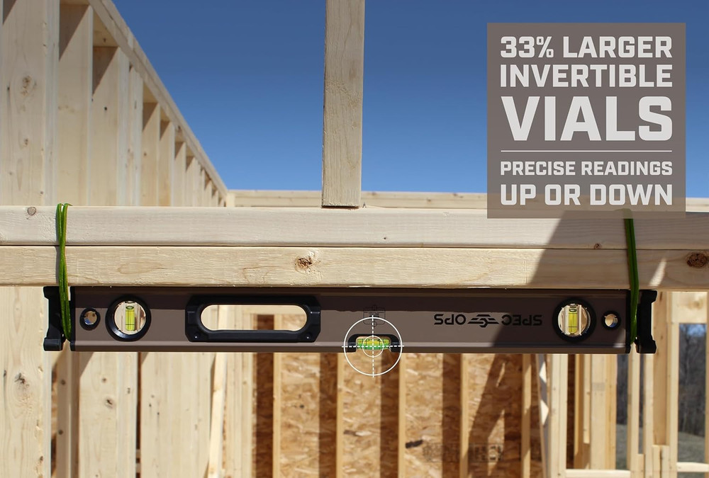 Tools 24" Box Beam Level, Tourniquet Attachment System, 33% Larger Block Vials,