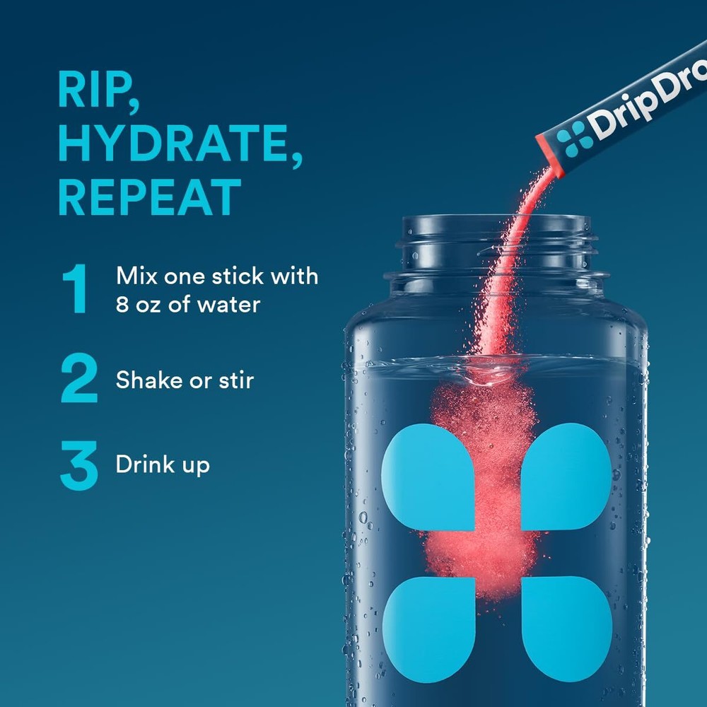 DripDrop Electrolyte Hydration Drink Mix 16 Servings Fast Hydration Variety Pack
