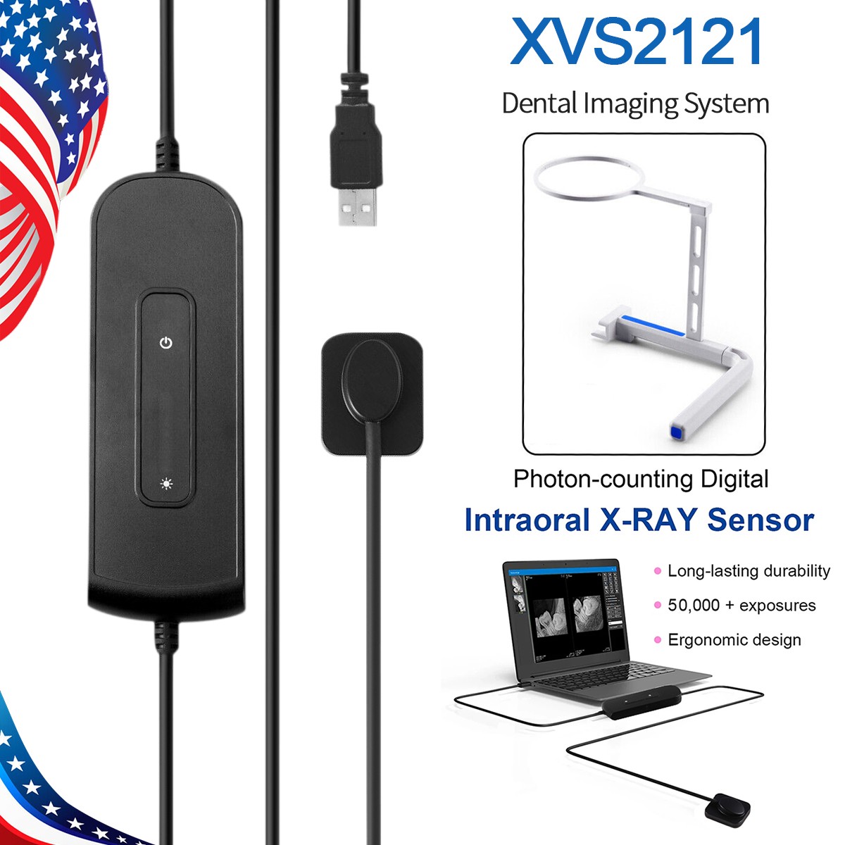 Woodpeckr Style Digital Imaging RVG Sensor Ray X System Dental rayX Sensor 1.0