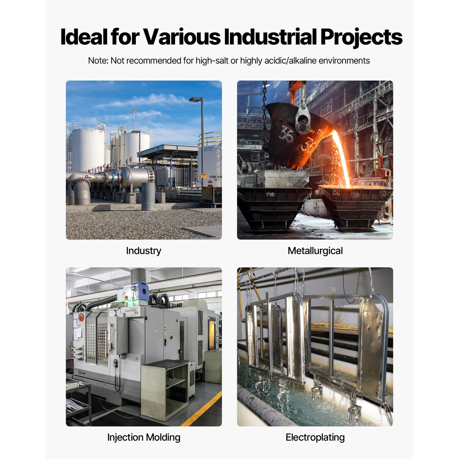 Uimoso Industrial Air-Cooled Water Chiller 25 HP 66-Gallon Tank LED Control Pane