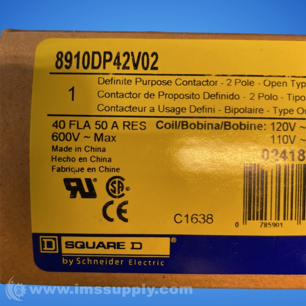 Square D 8910DP42V02 Definite Purpose Contactor FNFP