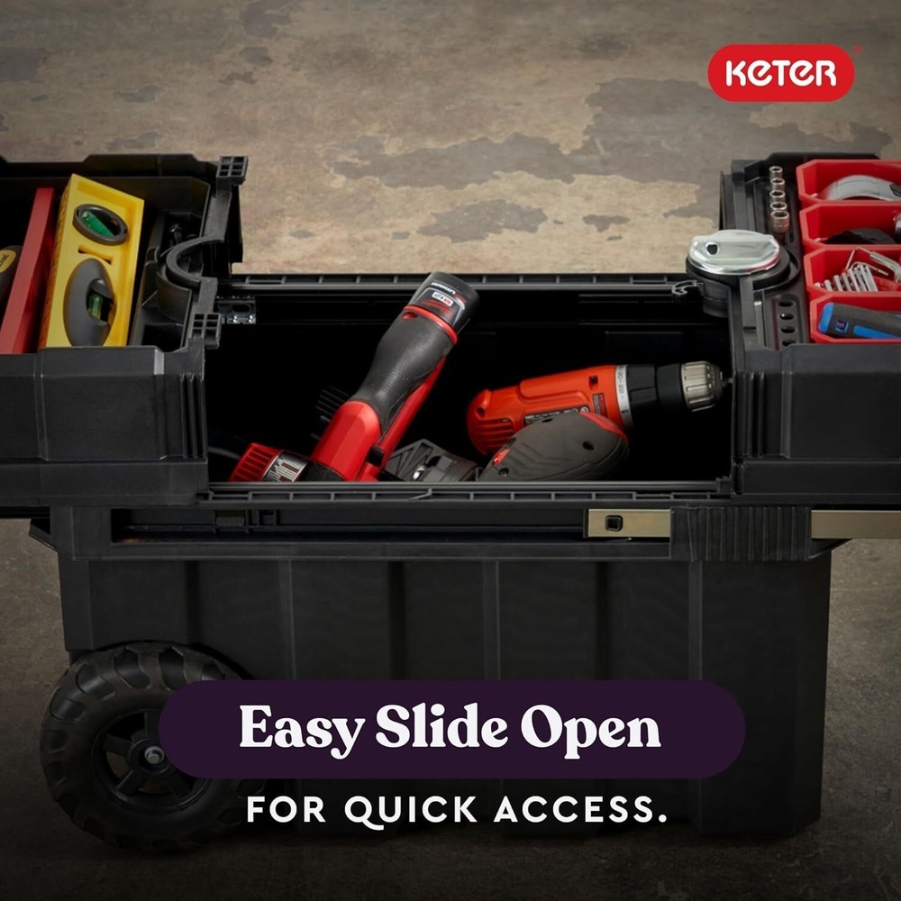 Resin Rolling Tool Box Organizer Storage Chest w/Locking System Removable Bins