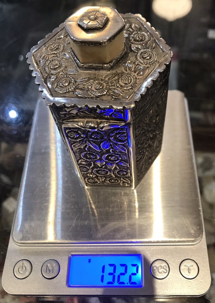 Antique 800 Silver Repousse Box
