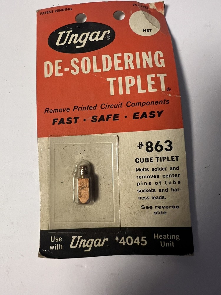 vintage ungar de-soldering Tiplet #863 Cube Tiplet