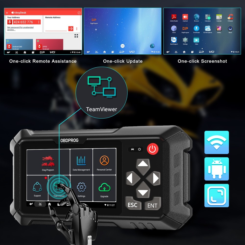 Motorcycle OBD2 Scanner All System Diagnostic Code Reader Idle Adjustment Reset
