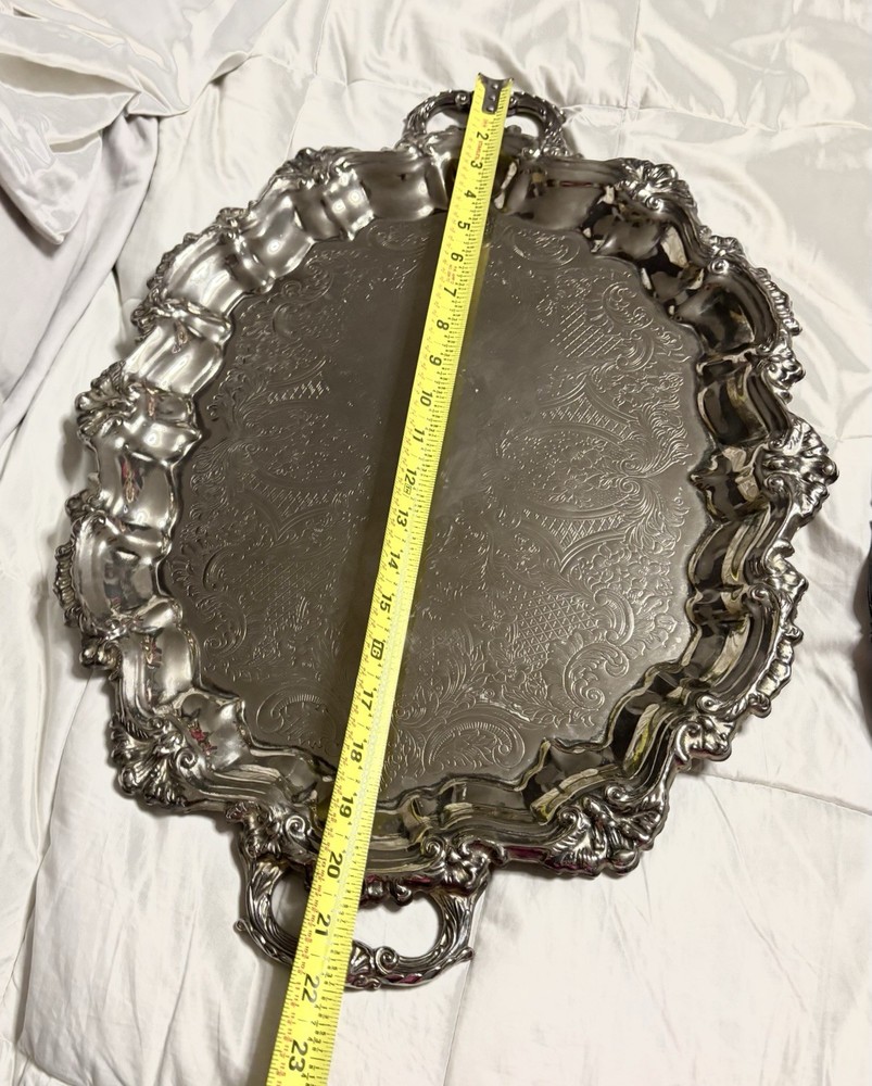 Two Silver Plated Large/medium Serving Trays