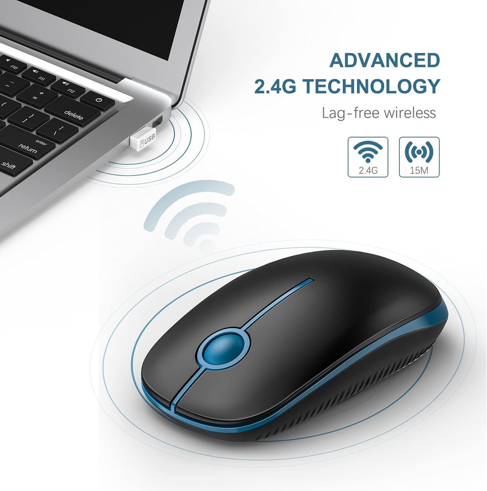 Slim wireless computer mouse.