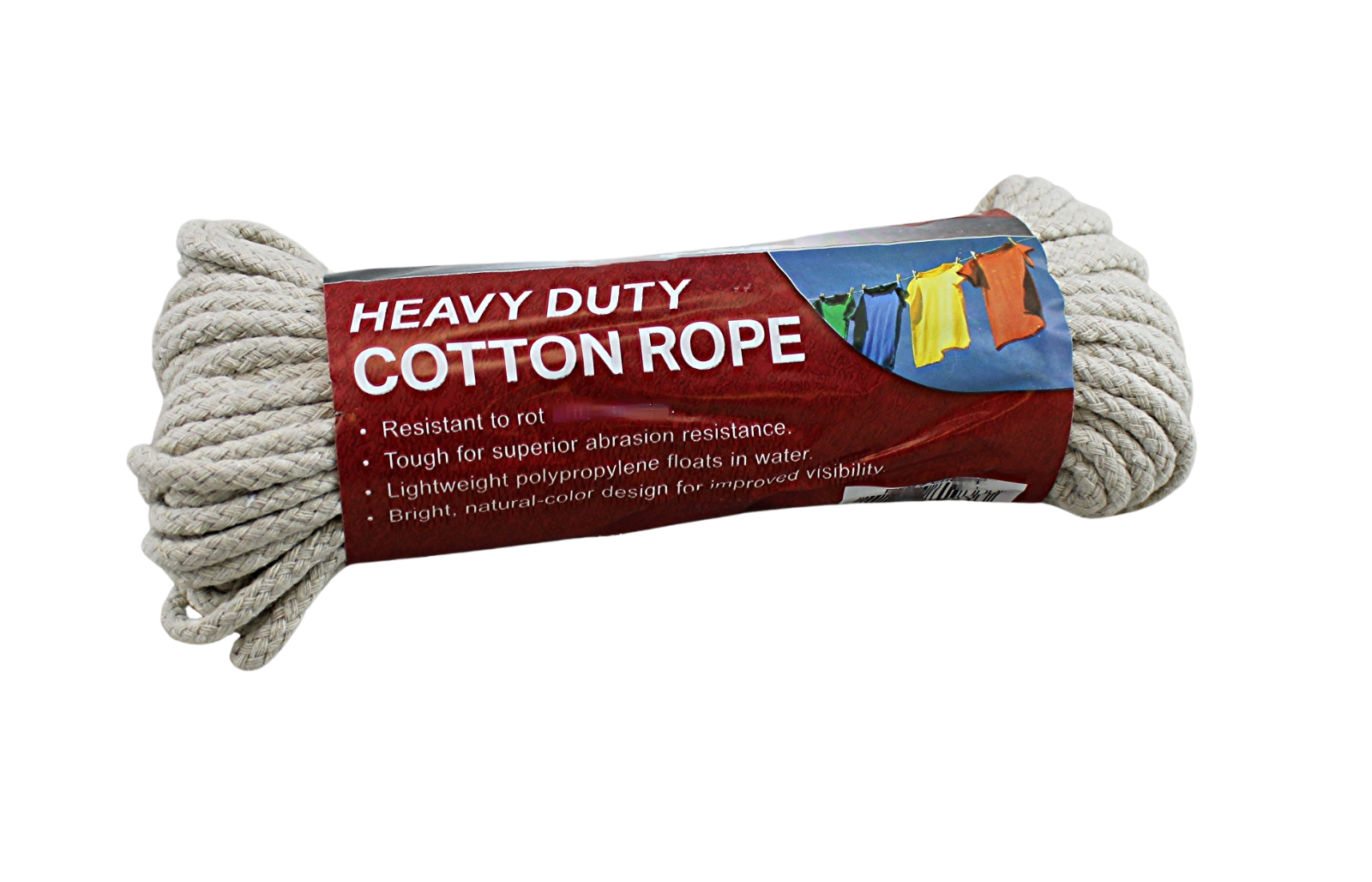 1 pc #6 Natural Color 100 Ft Cotton Clothesline Rope Multi Use Arts and Crafts