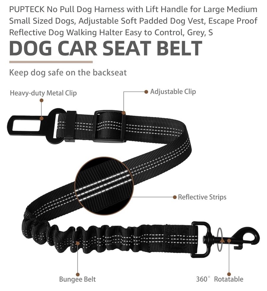 Pupteck No Pull Dog Harness Polyester Grey Small