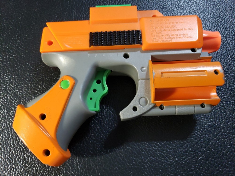 2005 Nerf Crossfire Sidearm Blaster-Orange-Tested/works