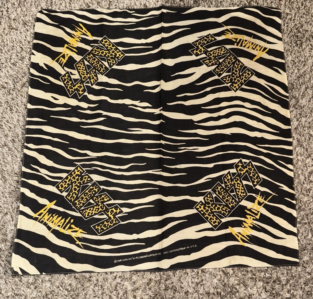 1984 KISS Bandana Animalize Concert Tour Vintage