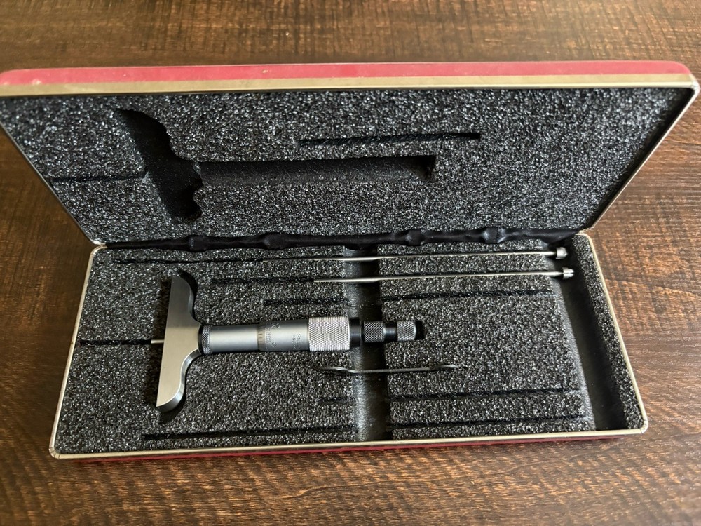 Mechanical Depth Micrometer: 6'' Range, 6 Rods