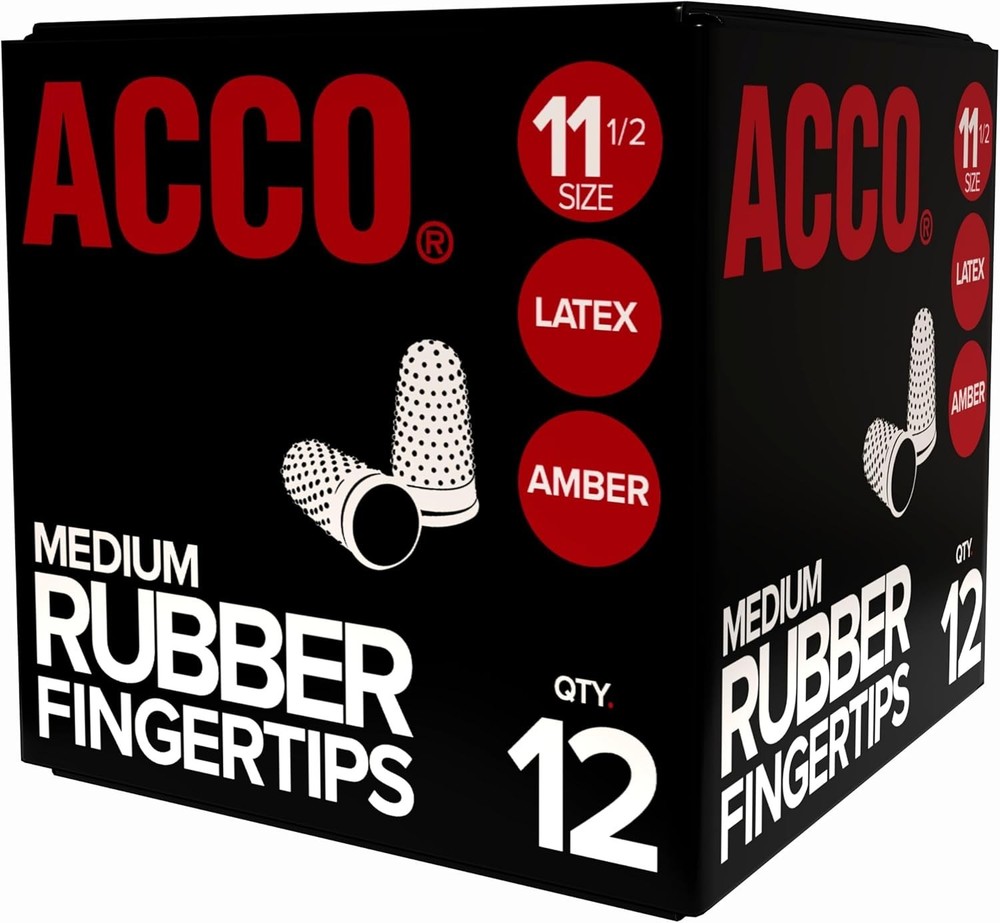 Textured Grip Rubber Finger Tips, 12 Pack Size 11.5 - Easy Handling Solution