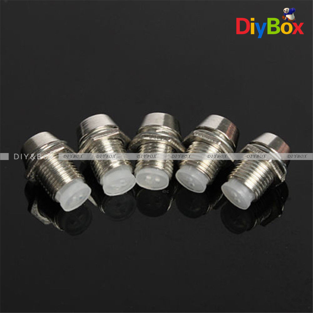 5PCS 5mm Chrome Silver Metal Bezel LED Holder Mount Panel Display Base Rubber D