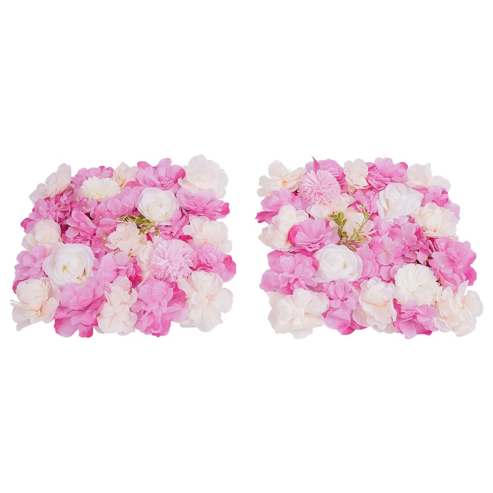 12pcs Artificial Flower Wall Panel Wedding Background Silk Rose Mat Floral Pad