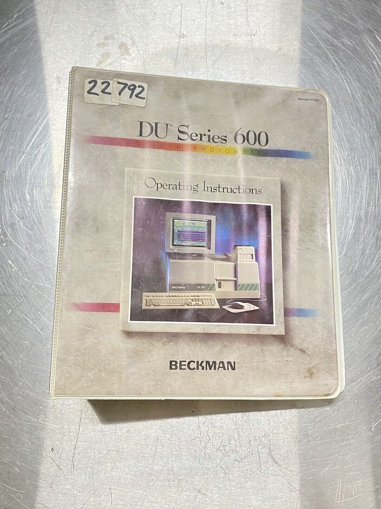Beckman DU Series 600 Spectrophotometer - Users Guide / Instruction Book