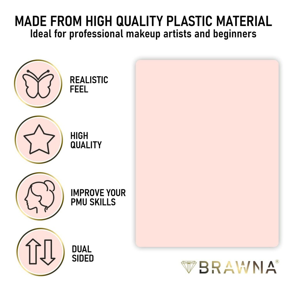BRAWNA Eyebrow Practice Stencil with Microblading Skin - PMU Supplies