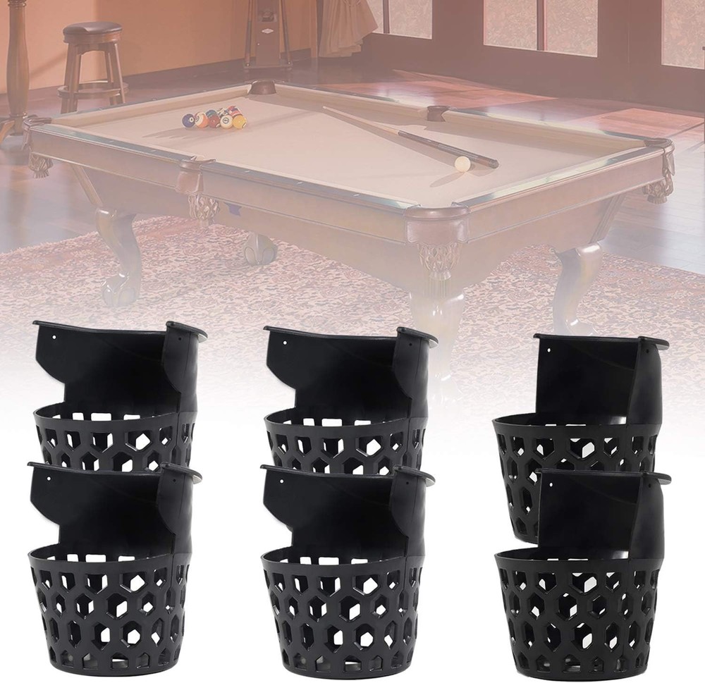 Set of 6 Billiard Pool Table Pockets Durable Plastic Web Replacement Pockets