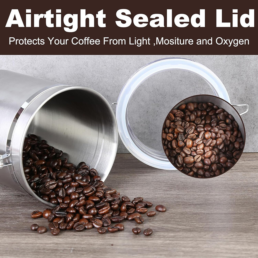 4 Pack 62OZ Stainless Steel Canister Set with Lids for Coffee Sugar Flour Tea