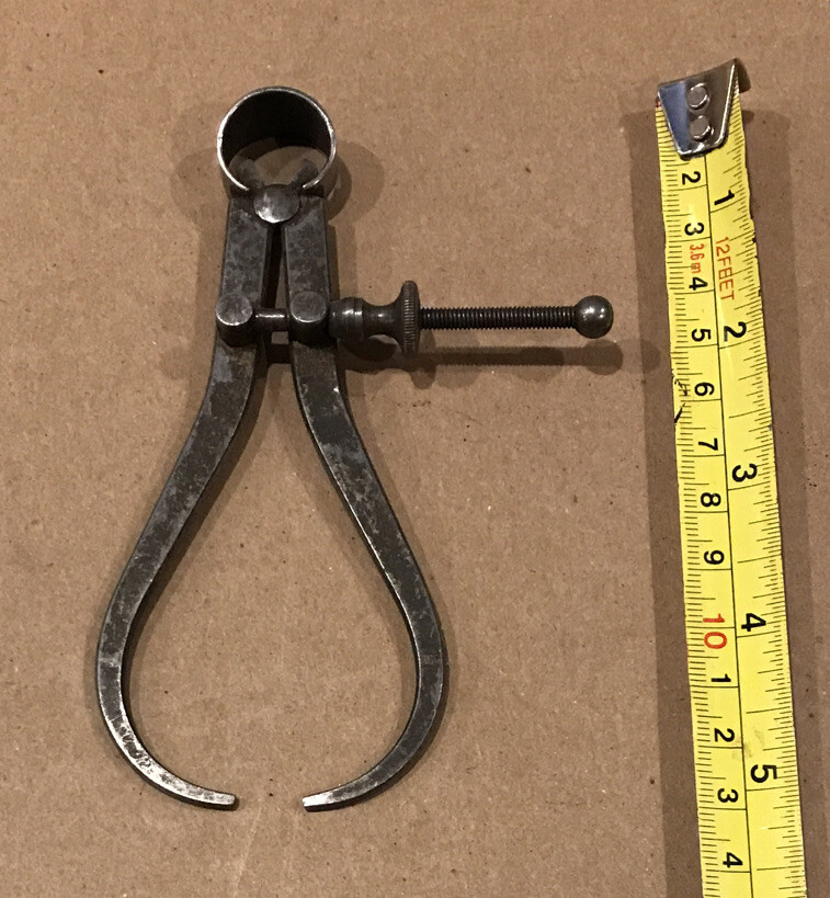 Starrett Outside Spring Caliper, Steel, Threaded Lock Nut, 0-4" Range