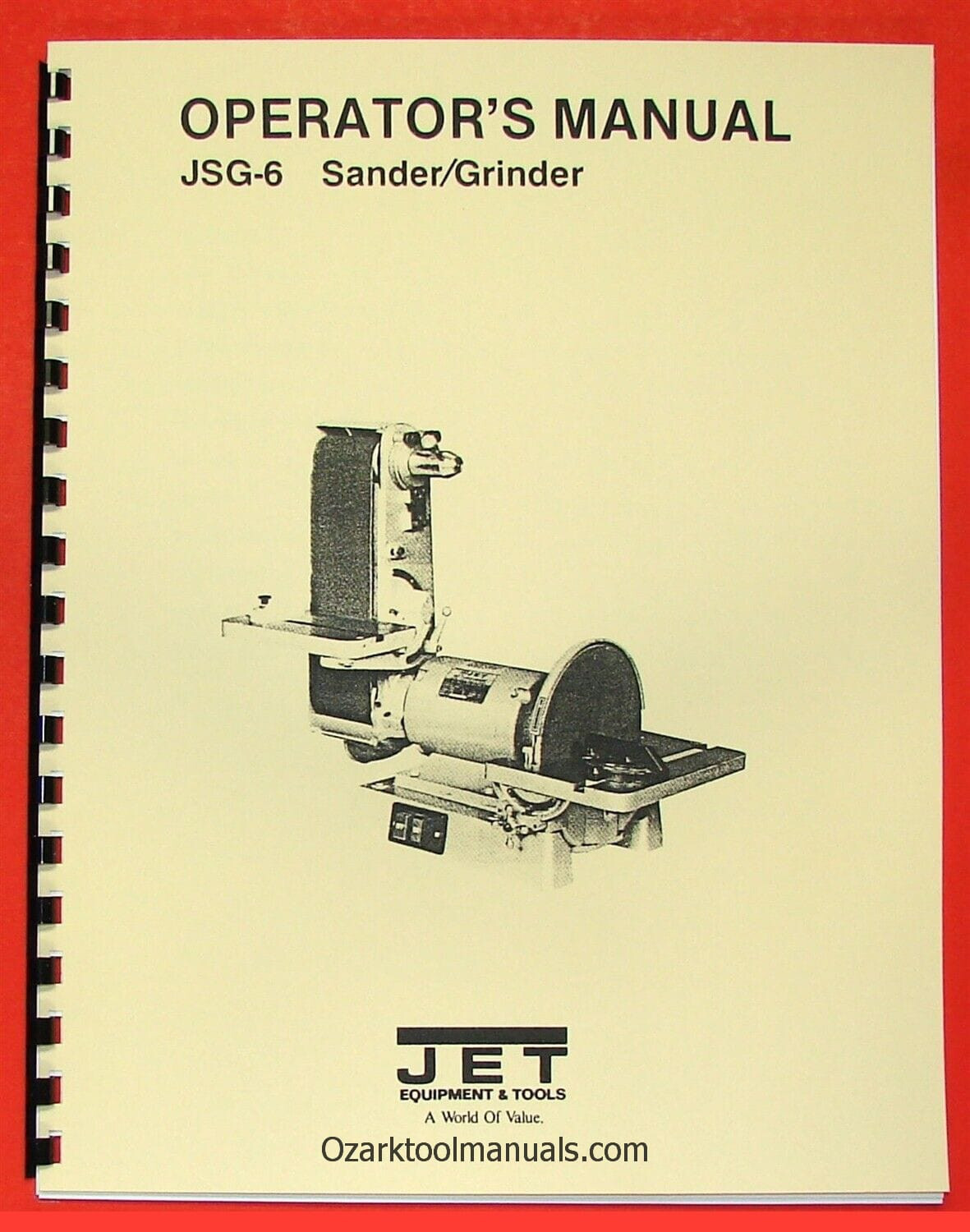 JET/Asian JSG-6 6" x 48" Belt / 12" Disc Sander Instructions & Parts Manual 0875