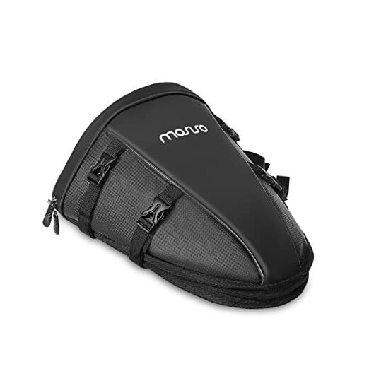 Motorcycle Tail Bag Multifunctional Waterproof Polyester Storage Saddle Black