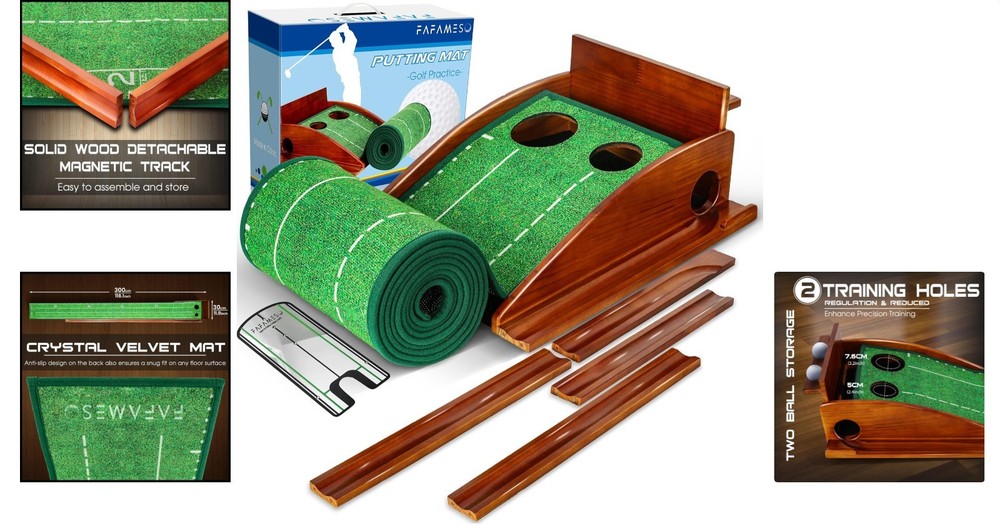 Versatile Indoor Golf Putting Mat - Effortless Ball Return & Skill Improvement