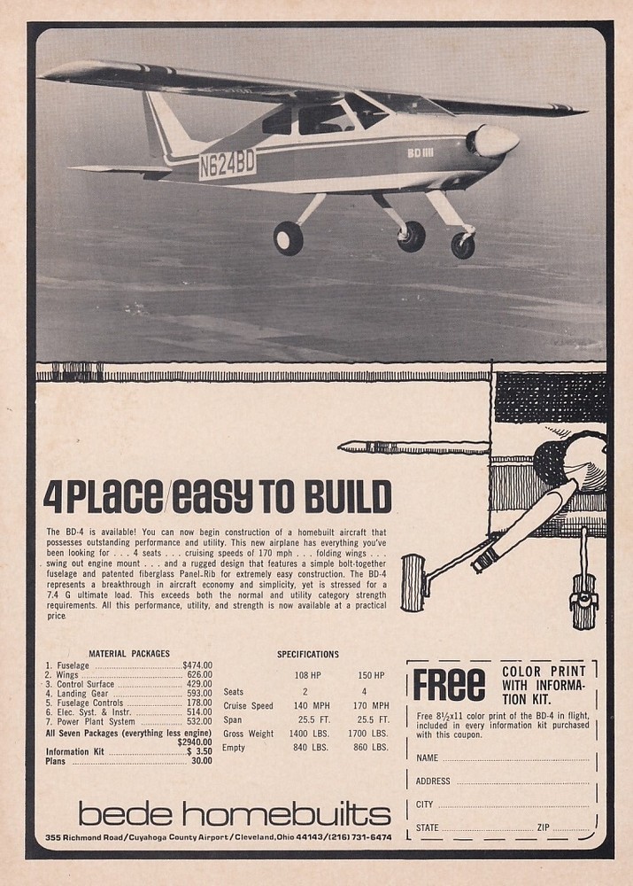 BEDE Aircraft ad 6/7/2024d