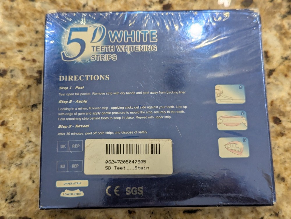 5D Teeth Whitening Strips Safe Effective Sealed