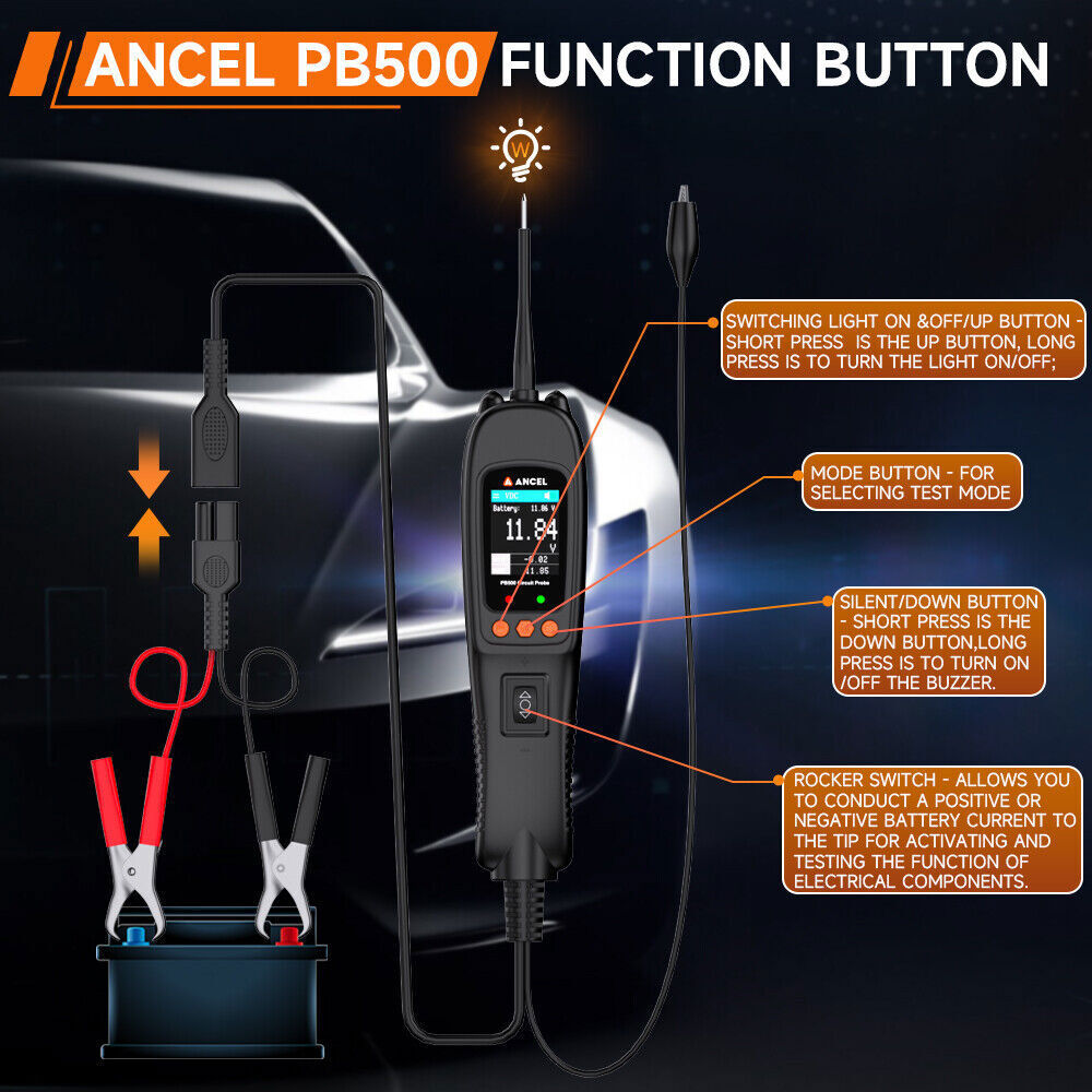 ANCEL PB500 Circuit Tester Powerscan 12V&24V Electrical System Diagnostic Tool