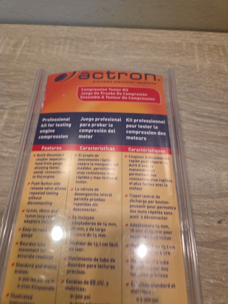 Actron Compression Tester Kit CP7827 0–300 PSI New Open Box