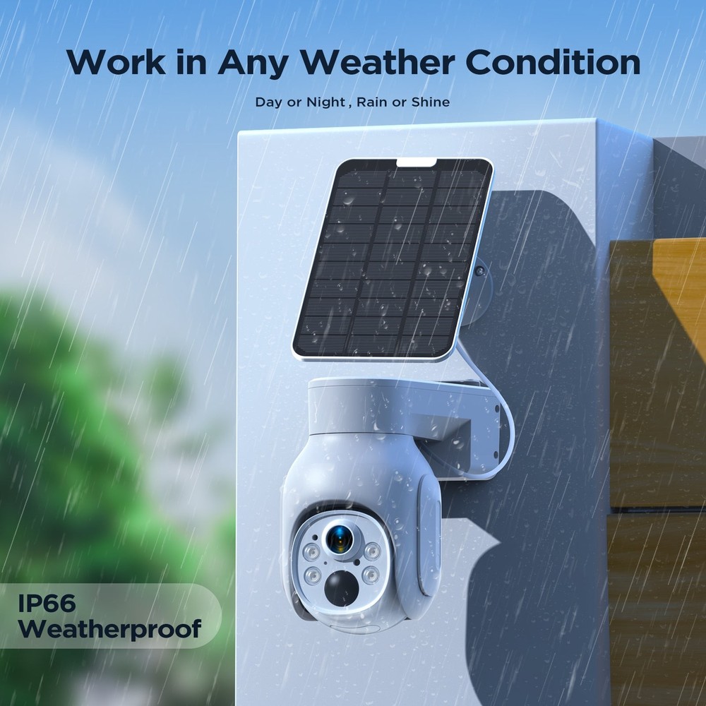 Solar Battery Powered Wireless Security Camera System Outdoor Wifi IP Camera PIR