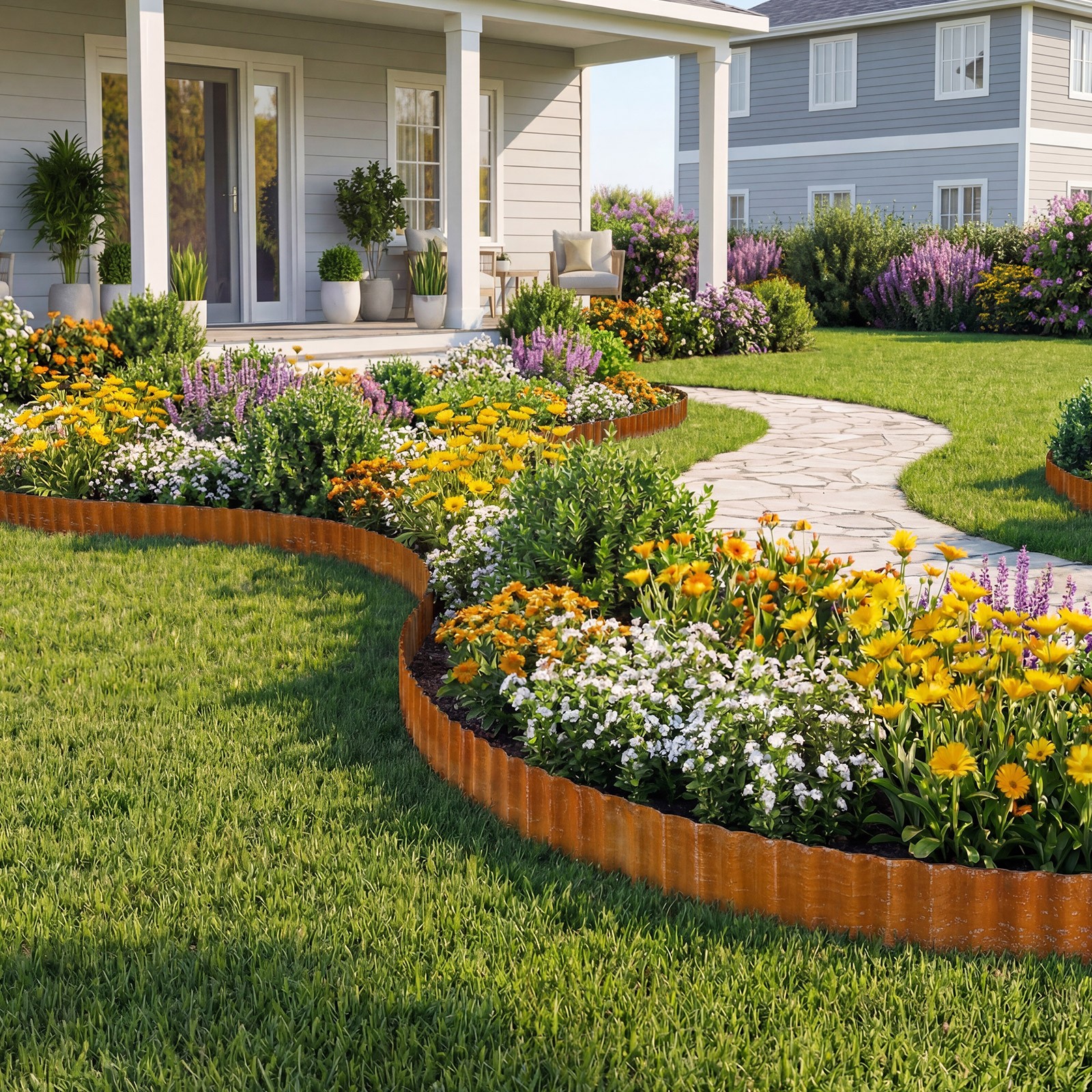 VEVOR Carbon Steel Landscape Edging 40 ft x 6 in Metal Garden Edging